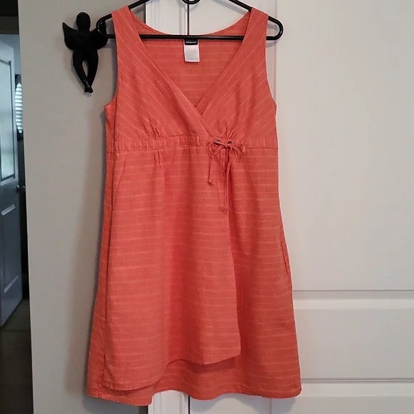 Patagonia Island Hemp/Organic Cotton Crossover Dress - Orange - 6 - Picture 1 of 8